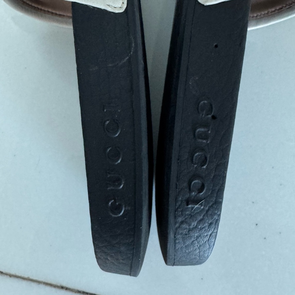 GUCCI Sylvie Web Bow Satin Slides - Picture 7 of 12